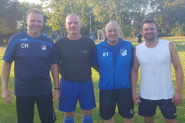 Das Trainerteam der Landesligakicker der TSG Calbe: Christian Harant, Keven Harms, Detlef Sobczak und Maik Hoffmann. | Foto: Verein