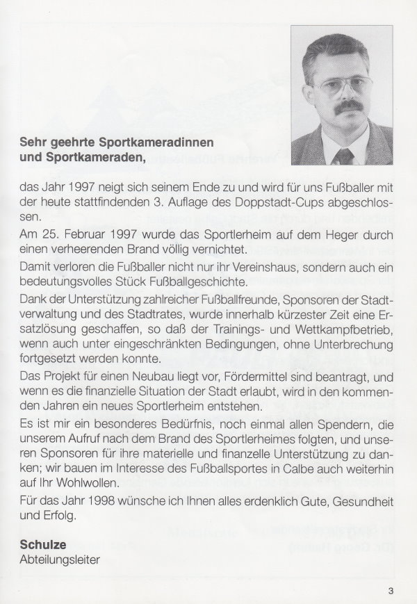 Grußworte vom Abteilungsleiter Rainer Schulze.