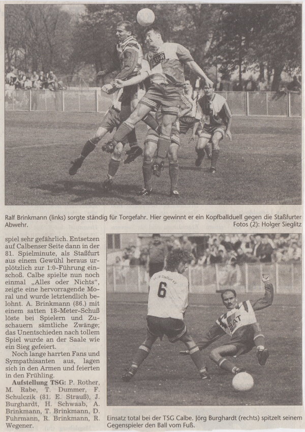 Volksstimme-Bericht vom 22. Spieltag der Landesligasaison 1997/1998 (Teil 2).
