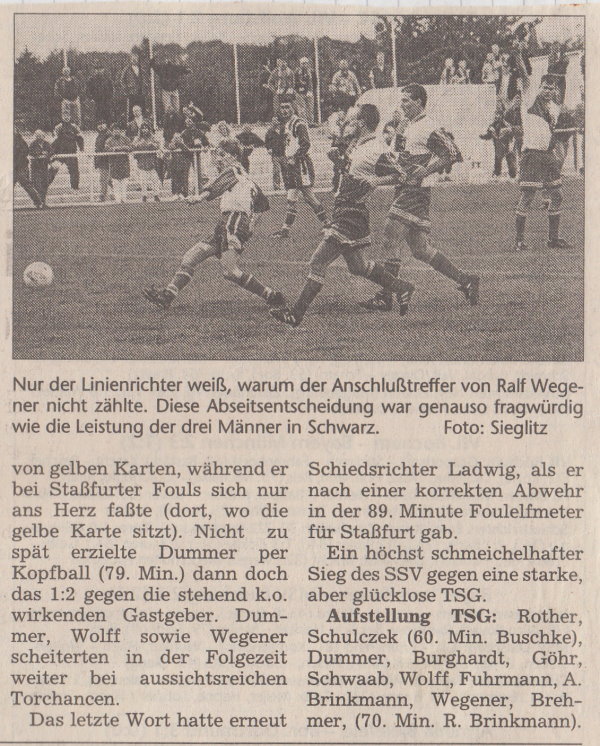 Volksstimme-Bericht vom 7. Spieltag der Landesligasaison 1997/1998 (Teil2).