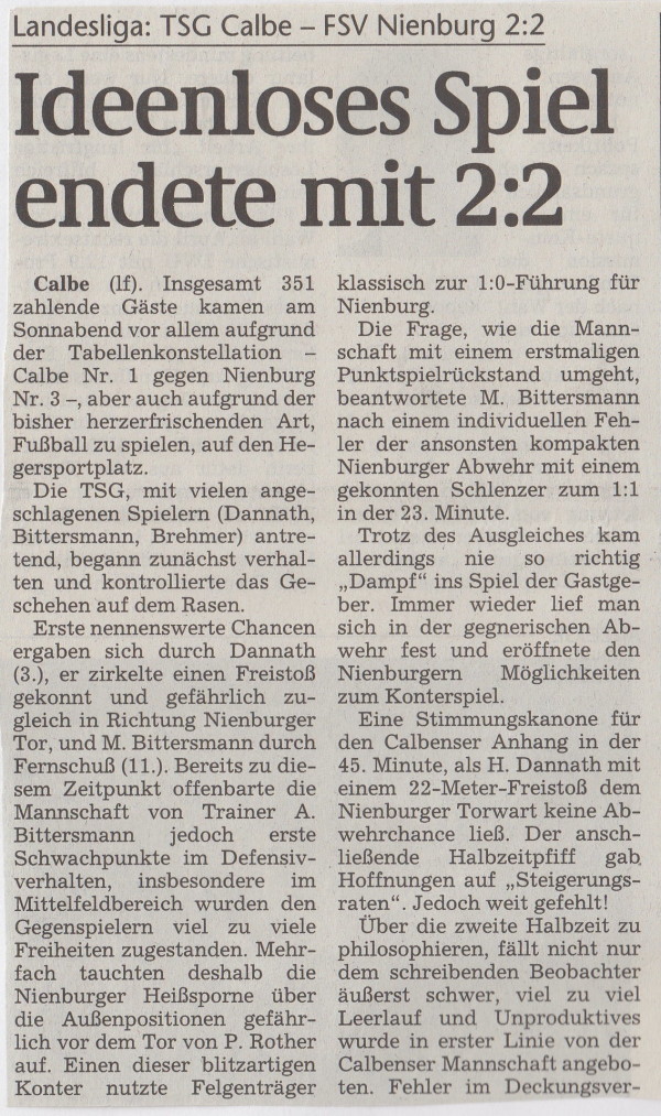 Volksstimme-Bericht vom 29. August 1998 (Teil 1).