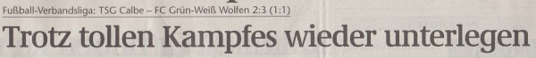 Volksstimme-Artikel vom 19. November 2002 (Überschrift).