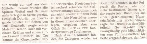 Volksstimme-Bericht vom 30. Mai 2002 (Teil 2).