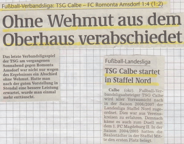 Volksstimme-Schlagzeile zum 30. Spieltag.